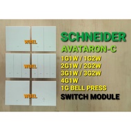 WBEL - SCHNEIDER AVATARON C SERIES FLUSH SWITCH WHITE (1G1W / 1G2W / 2G1W / 2G2W / 3G1W / 3G2W / 4G1