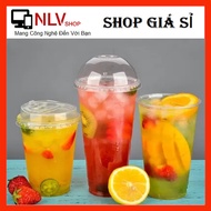 Set of 50 PP plastic smooth bottom cups, 360ml, 500ml, 650ml, 700ml, thick, used to store milk tea, 