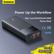 Baseus 65W 20000mAh Fast Charging Power Bank Star-Lord Digital Display Quick Charge Portable Charger Powerbank for Macbook laptop iPad tablet iPhone Samsung Huawei