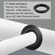 2 Pack 3" Flexible Rubber Tank Adapter (Bulkhead), Flexible Pipe-to-Tank Seal - Tank Adapter for Sea