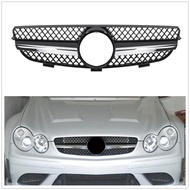 For Mercedes-Benz W209 CLK Class CLK320 CLK500 2003-2009 Car Front Grille Racing Grills Black Upper 
