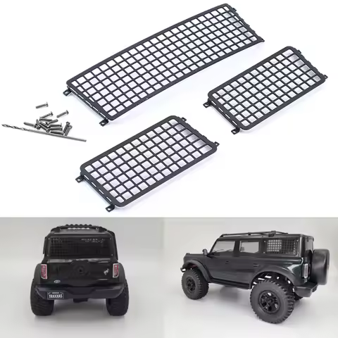 TRX4M Metal Window Grilles Window Mesh for 1/18 RC Crawler Car Traxxas TRX4-M Bronco Upgrade Parts