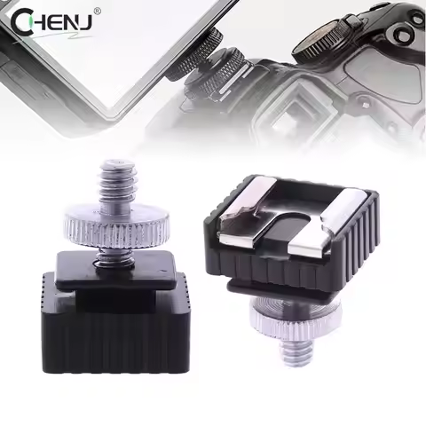New 1 Set Metal Flash Hot Shoe Mount Adapter To 1/4" Screw Thread For Studio Light Stand Tripod Came