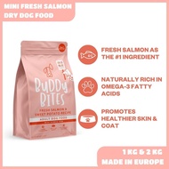 Buddy Bites - Adult Dry Dog Food - MINI Salmon (Smaller Size European Kibble | Fresh Salmon)
