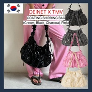 KR [DEINET] COATING SHIRRING BAG (Cream, Black,Charcoal,Pink)