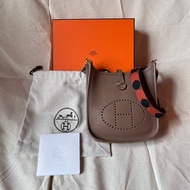 愛馬仕 Hermes Evelyne mini 16 大象灰 金扣 z刻