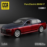 DL 1:24 BMW I7 G70 Metal Alloy Toys Car Model Diecast Vehicle for Boys Kids Simulation Sound Light E