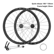 Litepro ดิสก์เบรกจักรยานแบบ6ถนน Wheelset คาร์บอนปล่อยอย่างรวดเร็วผ่านเพลาล้อขนาด35/38/42มม. ไฟติดล้อ