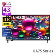 LG 43UA7550PCA UA75系列 43吋 UHD AI 4K 智能電視 4K 畫質/升級影像/環迴立體音效