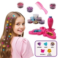 Hair Gem Stamper Kit Blingling Hair Jewels for Girls Toys Hair Styling Tool with Reusable Shining Di