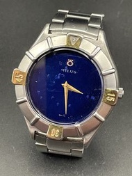 1970s 38mm Vintage Milus 藍面 上鏈 Swiss Watch