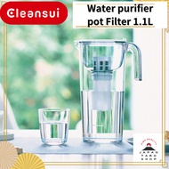 Cleansui CP503-GR Water Filter Pitcher, 1 Cartridge Included, Filtered Water Capacity: 0.3 Gallons (1.1 L), Total Capacity: 0.4 Gallons (1.7 L), Compact Size, Easy to Store【Direct from 】