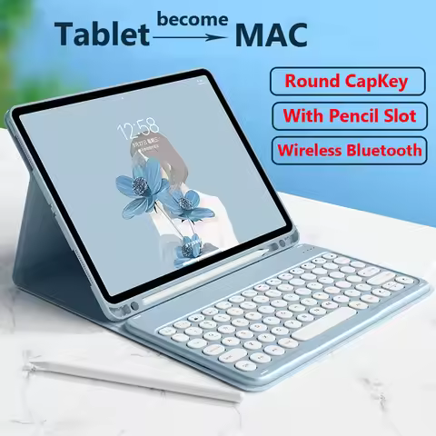 Wireless Keyboard Case for New IPad Pro 13 2025 M5 Air 13 Inch M3 M2 Pro 12.9 Flip Leather Magnetic 