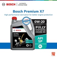 Bosch Premium X7 0W20 API SP Fully Synthetic Engine Oil  Minyak Hitam Enjin Kereta 4L Hybrid Eco