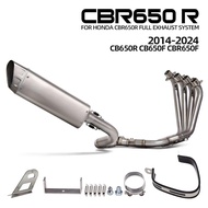 For Honda CBR650R CBR650F CB650R CB650F 2014-2025 Front Pipe M12 Muffler with Hang ear Motorcycle Ex