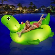 Ksheat Inflatable Pool Floats Adult with Lights, Big Solar Pool Floats for Adults Light up Pool Floa