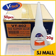 V-TECH 502 SUPER GLUE, Glue 502, Super Glue 3s, Gum 3 saat (20gm) 强力胶 [SJ MALL]