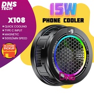 15W Ice Cooled Phone Cooler X108 MINI Gaming Fast Cooling Radiator Magnetic Back-Clip 2 in 1 RGB Lig