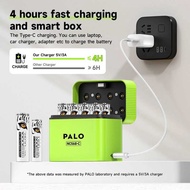 PALO AA Lithium ion AAA Rechargeable Li-ion with 1.5V AA/AAA Battery Charger Case