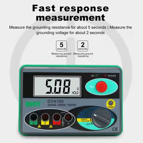 N185R- DY4100 Digital Resistance Tester Earth Ground Meter Multimeter with Higher Accuracy Inspectio