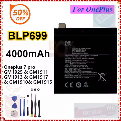 4000mAh BLP699 Replacement Battery For OnePlus 7 Pro OnePlus 7 Plus High-Capacity Phone Batteries