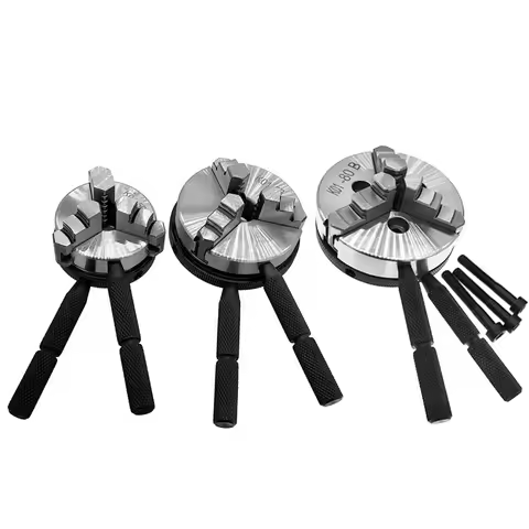 1Pc K01-50 63 80 Lathe Mini Chuck 3 Jaws Woodworking Hand Chuck with Mounting Thread Screw Rod Self-