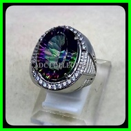 CINCIN BATU AKIK PERMATA NATURAL MYSTIQUE QUARTZ RING ALPAKA SUPER GLAMOUR TERMURAH BIG SIZE !!!