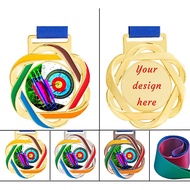 HOT ! 10 To 50 Pack 2.55 Inch Gold Color Archery Medals Trophy Award Medal Trophies Gift Prize Tourn