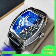 Aokulasic Automatic Watch Men Leather Original Jam Tangan Lelaki Waterproof Sports Business Tourbillon Mechanical Watch