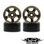 Yeah Racing WL-0142SV WL-0142GM 1.9 Aluminum CNC 5 Spoke Beadlock Wheel Silver / Gold Titanium WL-01