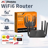 WiFi6 Router 1400mbps Modem Wireless Router Unlimited Data Hotspot WiFi 4G/5G