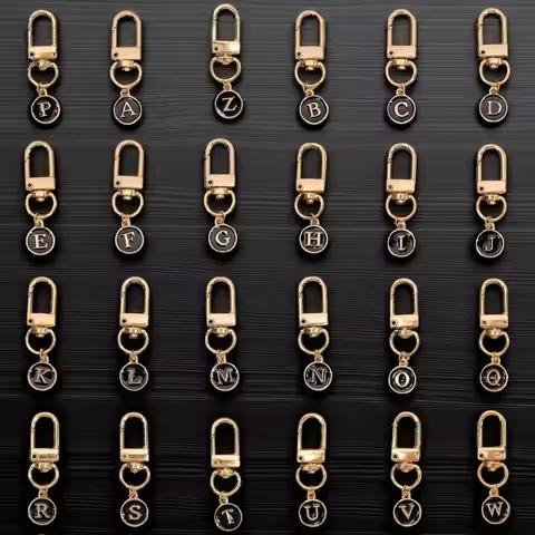 1PC Fashion DIY A-Z Letter A To Z Keychain Charms 26 Alphabet Initials Key Chain Ring Pendant Metal 