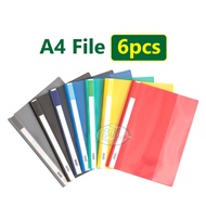 A4 PVC Pocket Management File 6PCS/ Two Holes PP Management File Folder/Report File/Fail Pengurusan 