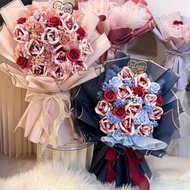 鈔票花束 生日花束 畢業花束 小玫瑰