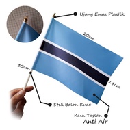 Small Botswana Country Mini Hand Flag 14x20 cm - Parade & Festival Accessories - Evoke Apparel
