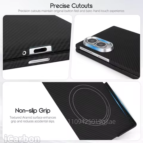 For Galaxy Z Fold 8 Magnetic Case 600D Aramid Kevlar Woven Caseless Feeling Aramid Carbon Fiber Slim