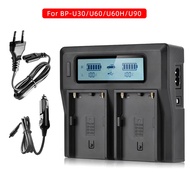 Brand new New BP-U30 BP-U60 BP-U90 PMW-EX3 LCD dual battery charger for PMW-100, 50 PMW-160 PMW-200