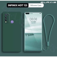 Infinix Hot 12I Hot 12i Doff Case Silicone Lanyard Strap Caing hp