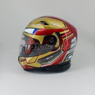 【Ready Stock】○❄Full Face Helmet KYT K2R K2 Rider Marvel Edition Iron Man Ironman Red Maroon Gold Dou