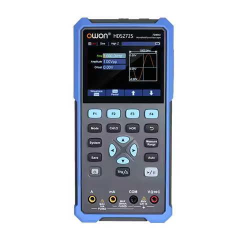 OWON HDS272S 3-in-1 Oscilloscope Multimeter Waveform Generator 2CH 70MHz Bandwidth 20000 Counts Hand