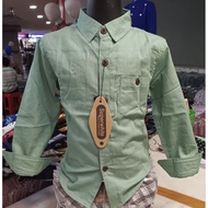 KEMEJA Latest sage green long-sleeved children's shirt 1-14 years kemeja budak lelaki