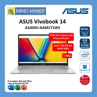 Asus Vivobook 14 A1404V-AAM171WS Notebook (CoolSilver) i7-1355U / Win11 / Office / 8GB RAM / 512GB S