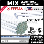 9.5 Feet 20mm 25mm 3/4" 1' PVC Conduit Pipe Electrical / PVC Pipe Wiring / Paip Electrik Sirim / Pai