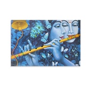 Nilanshi Arts Beautiful Radha Krishna Canvas Art Poster and Wall Art Picture Print Modern Family Bed