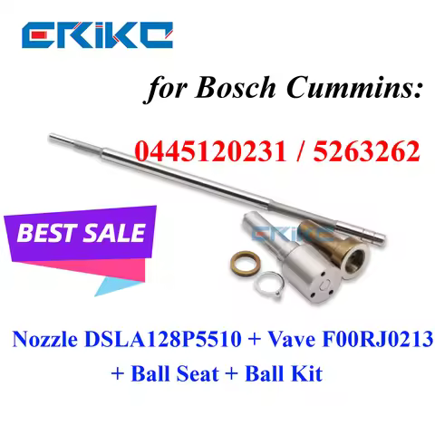 0445120231 Common Rail Injector Repair Kit Nozzle DSLA128P5510 0433175510 Valve F00RJ02130 for Komat