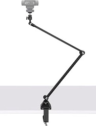 3in1 Webcam Mount with Webcam Lighting and Microphone Clip,3 Flexible Arms 25 inch Stand Holder Compatible with Logitech C920s C920 C930e C922 C925e Brio, Compatible with iPhone and Cell Phones