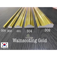 KOREA Wainscoting Gold Emas Korea DIY Wainscoting Gold Wainscoting PVC Deko Dinding Deco Rumah Accent Wall Shiplap