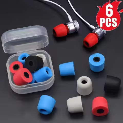 1-6Pair Soft Memory Foam Earbuds Earmuffs S/M/L Memory Foam Earbuds Noise Reduction Replacement EarT