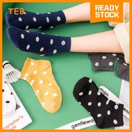 Polkadot Ankle Socks Hipster Colorful Casual Trend / Stokin Pendek Polkadot Fesyen Warna Gaya Hipste