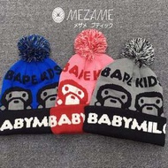 [MEZAME] 16AW bape kids baby milo 兒童毛帽 女 毛帽 (3色・海外代購)